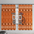 Personalized Wests Tigers Christmas Window Curtain Australian Rugby Fans - Pixelated Ugly Xmas Pattern Mascot Santa