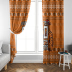 Personalized Wests Tigers Christmas Window Curtain Australian Rugby Fans - Pixelated Ugly Xmas Pattern Mascot Santa