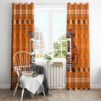 Personalized Wests Tigers Christmas Window Curtain Australian Rugby Fans - Pixelated Ugly Xmas Pattern Mascot Santa