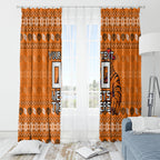 Personalized Wests Tigers Christmas Window Curtain Australian Rugby Fans - Pixelated Ugly Xmas Pattern Mascot Santa