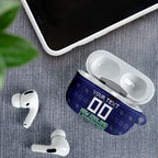 Personalized New Zealand Warriors Christmas AirPods Case Maori Rugby Fans - Pixelated Ugly Xmas Pattern Mascot Santa