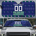 Personalized New Zealand Warriors Christmas Auto Sun Shade Maori Rugby Fans - Pixelated Ugly Xmas Pattern Mascot Santa