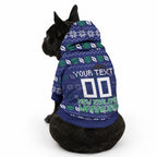 Personalized New Zealand Warriors Christmas Pet Hoodie Maori Rugby Fans - Pixelated Ugly Xmas Pattern Mascot Santa