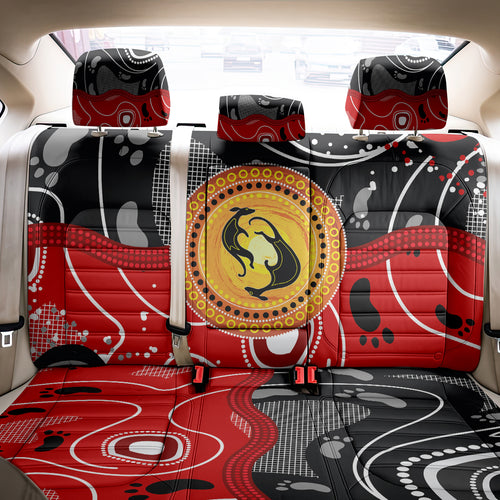 Aboriginal Flag Style Dot Art And Abstract Kangaroo Back Car Seat Cover