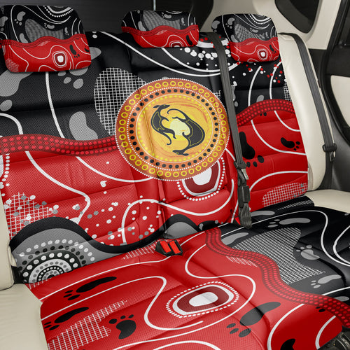 Aboriginal Flag Style Dot Art And Abstract Kangaroo Back Car Seat Cover