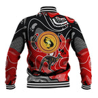 Aboriginal Flag Style Dot Art And Abstract Kangaroo Baseball Jacket