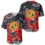 Aboriginal Flag Style Dot Art And Abstract Kangaroo Baseball Jersey