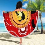 Aboriginal Flag Style Dot Art And Abstract Kangaroo Beach Blanket