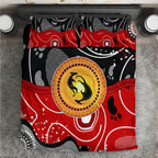 Aboriginal Flag Style Dot Art And Abstract Kangaroo Bedding Set