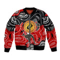 Aboriginal Flag Style Dot Art And Abstract Kangaroo Bomber Jacket