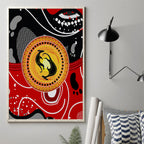 Aboriginal Flag Style Dot Art And Abstract Kangaroo Canvas Wall Art