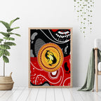 Aboriginal Flag Style Dot Art And Abstract Kangaroo Canvas Wall Art