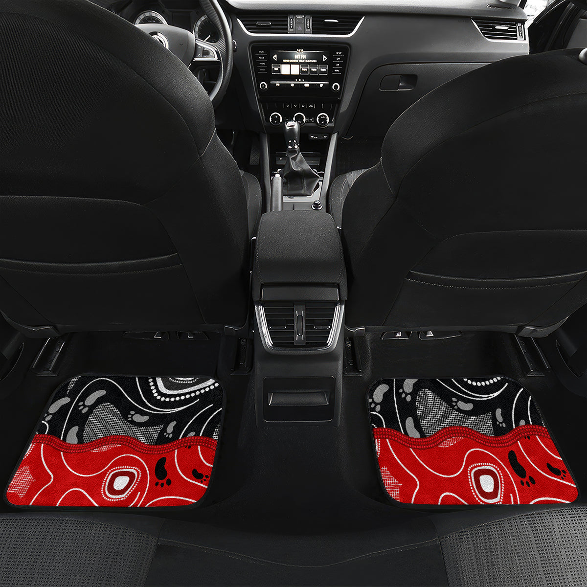 Aboriginal Flag Style Dot Art And Abstract Kangaroo Car Mats