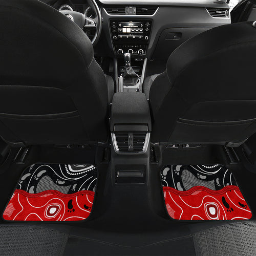 Aboriginal Flag Style Dot Art And Abstract Kangaroo Car Mats