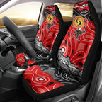Aboriginal Flag Style Dot Art And Abstract Kangaroo Car Seat Cover