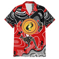 Aboriginal Flag Style Dot Art And Abstract Kangaroo Family Matching Tank Maxi Dress and Hawaiian Shirt