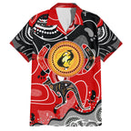 Aboriginal Flag Style Dot Art And Abstract Kangaroo Family Matching Tank Maxi Dress and Hawaiian Shirt