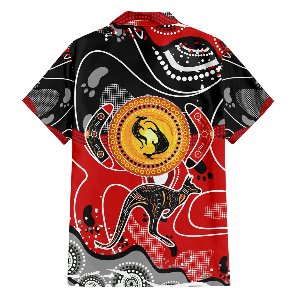 Aboriginal Flag Style Dot Art And Abstract Kangaroo Hawaiian Shirt