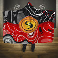 Aboriginal Flag Style Dot Art And Abstract Kangaroo Hooded Blanket