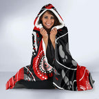 Aboriginal Flag Style Dot Art And Abstract Kangaroo Hooded Blanket