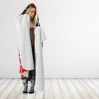 Aboriginal Flag Style Dot Art And Abstract Kangaroo Hooded Blanket