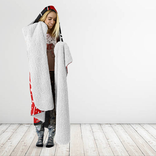Aboriginal Flag Style Dot Art And Abstract Kangaroo Hooded Blanket