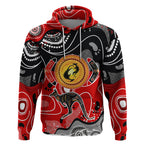 Aboriginal Flag Style Dot Art And Abstract Kangaroo Hoodie