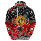 Aboriginal Flag Style Dot Art And Abstract Kangaroo Hoodie