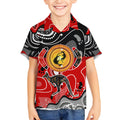 Aboriginal Flag Style Dot Art And Abstract Kangaroo Kid Hawaiian Shirt