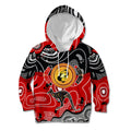 Aboriginal Flag Style Dot Art And Abstract Kangaroo Kid Hoodie