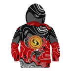 Aboriginal Flag Style Dot Art And Abstract Kangaroo Kid Hoodie