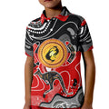 Aboriginal Flag Style Dot Art And Abstract Kangaroo Kid Polo Shirt