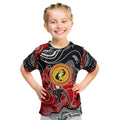 Aboriginal Flag Style Dot Art And Abstract Kangaroo Kid T Shirt