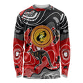 Aboriginal Flag Style Dot Art And Abstract Kangaroo Long Sleeve Shirt