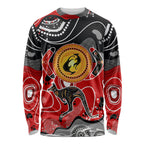 Aboriginal Flag Style Dot Art And Abstract Kangaroo Long Sleeve Shirt