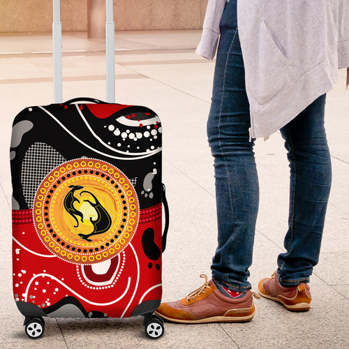 Aboriginal Flag Style Dot Art And Abstract Kangaroo Luggage Cover