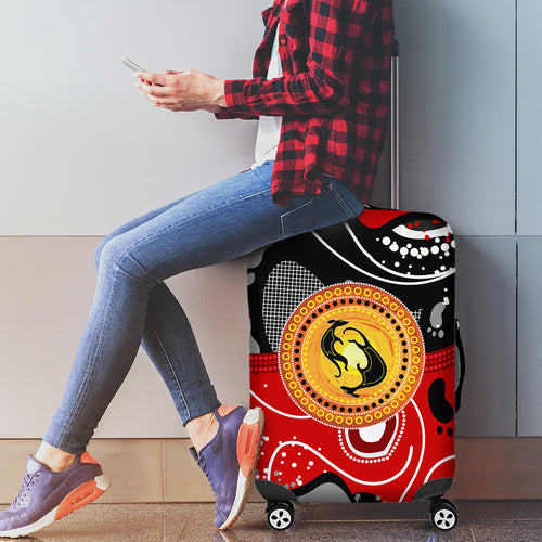 Aboriginal Flag Style Dot Art And Abstract Kangaroo Luggage Cover