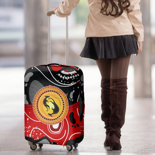 Aboriginal Flag Style Dot Art And Abstract Kangaroo Luggage Cover