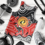 Aboriginal Flag Style Dot Art And Abstract Kangaroo Men Tank Top