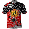 Aboriginal Flag Style Dot Art And Abstract Kangaroo Polo Shirt
