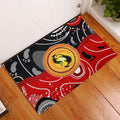 Aboriginal Flag Style Dot Art And Abstract Kangaroo Rubber Doormat