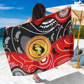 Aboriginal Flag Style Dot Art And Abstract Kangaroo Sarong