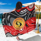 Aboriginal Flag Style Dot Art And Abstract Kangaroo Sarong
