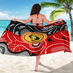 Aboriginal Flag Style Dot Art And Abstract Kangaroo Sarong