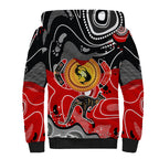 Aboriginal Flag Style Dot Art And Abstract Kangaroo Sherpa Hoodie