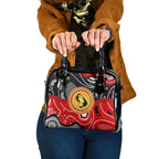 Aboriginal Flag Style Dot Art And Abstract Kangaroo Shoulder Handbag