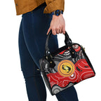 Aboriginal Flag Style Dot Art And Abstract Kangaroo Shoulder Handbag