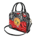 Aboriginal Flag Style Dot Art And Abstract Kangaroo Shoulder Handbag