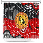 Aboriginal Flag Style Dot Art And Abstract Kangaroo Shower Curtain