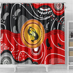 Aboriginal Flag Style Dot Art And Abstract Kangaroo Shower Curtain
